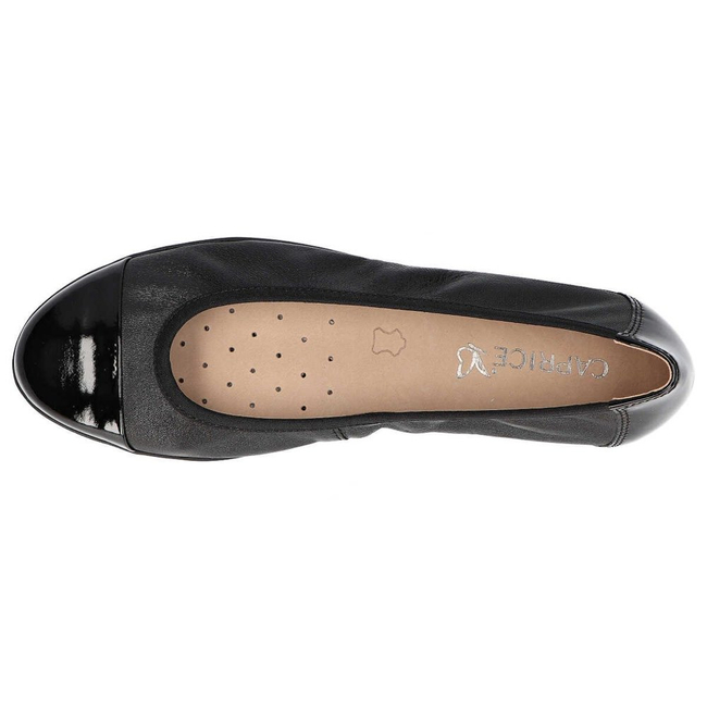 Skórzane baleriny Caprice 9-22152-24 033 czarne
