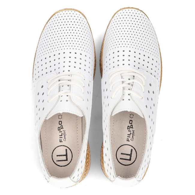 Leather shoes Filippo DP2162/21 WH white