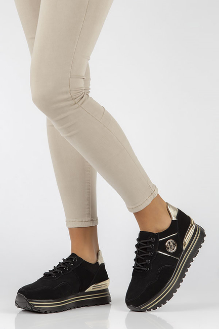 Leather sneakers Filippo DP3538/23 BK GO black