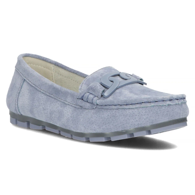 Skórzane mokasyny Filippo DP3630/24 BL niebieskie