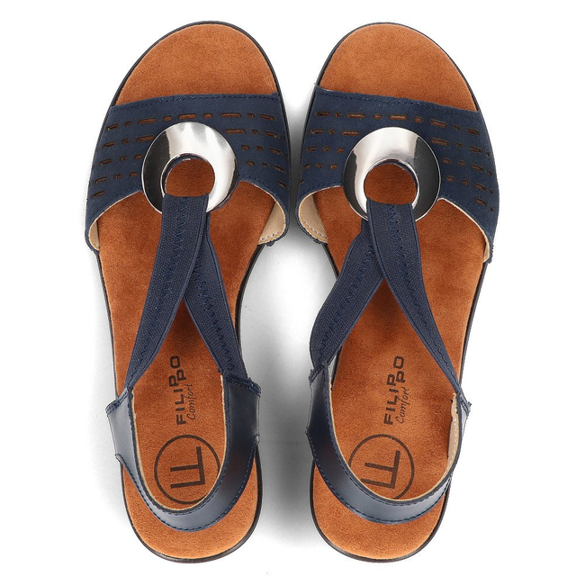 Leather sandals Filippo DS2308/21 NV navy blue