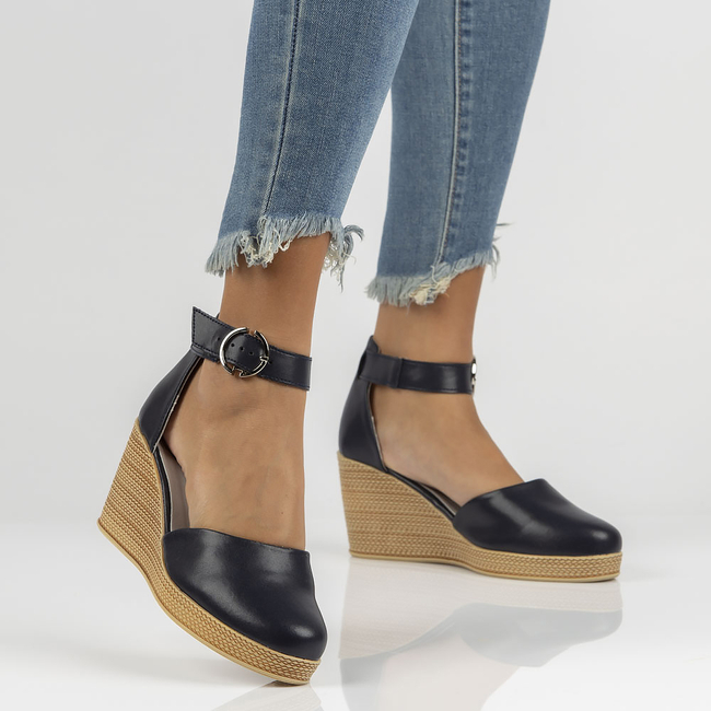 Leather sandals Filippo DP3519/22 NV navy blue