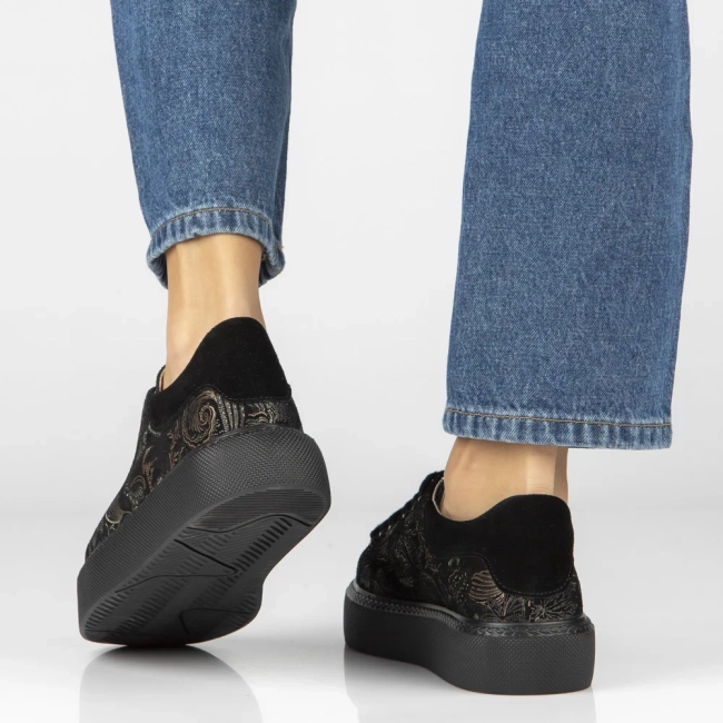 Leather sneakers Filippo DP6119/26 BK MLT black