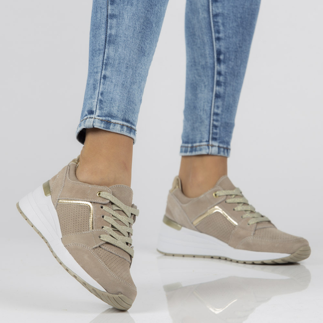 Skórzane sneakersy Filippo DP2003/22 BE beżowe