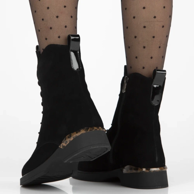 Skórzane botki Filippo DBT7221/25 BK czarne