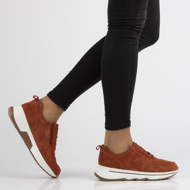 Skórzane sneakersy Filippo DP3171/21 BR brązowe