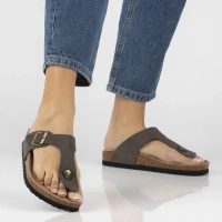 Skórzane klapki Filippo DK7916/26 TP taupe