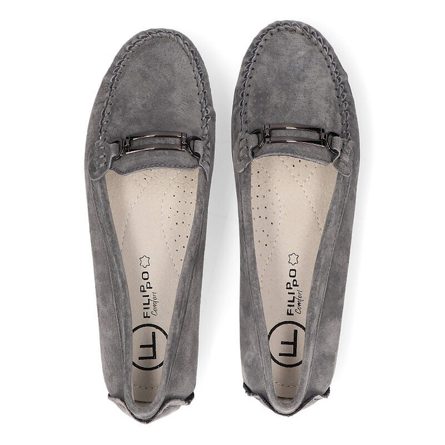 Leather loafers Filippo DP1202/21 GR gray