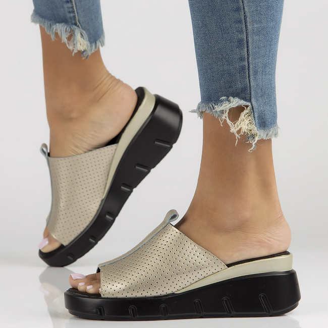 Leather flip-flops Filippo DK3594/22 GO gold