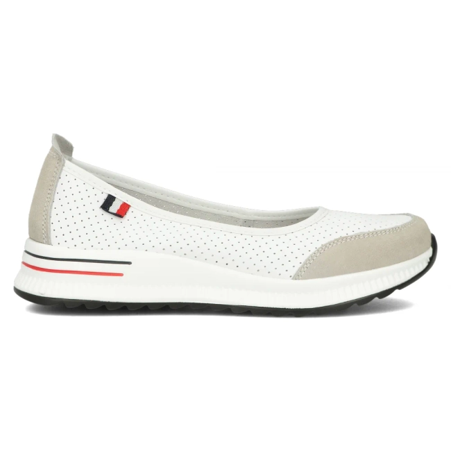 Skórzane półbuty Filippo DP6134/25 WH GR biało-szare