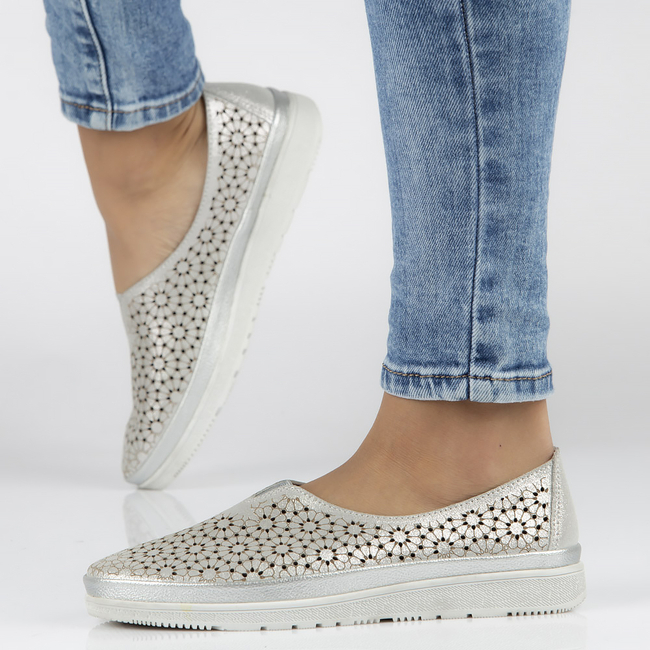 Półbuty Filippo DP1400/20 SI srebrne