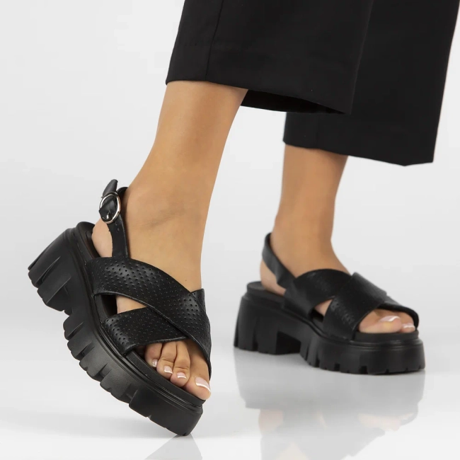Leather sandals Filippo DS6059/24 BK black
