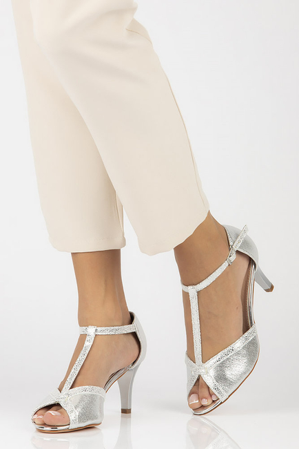 Sandały Filippo DS1360/23 SI srebrne