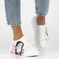 Skórzane sneakersy Filippo DP6835/25 WH białe