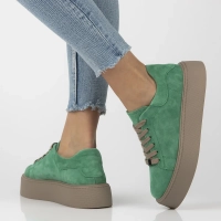 Skórzane sneakersy Filippo DP6119/25 GE zielone