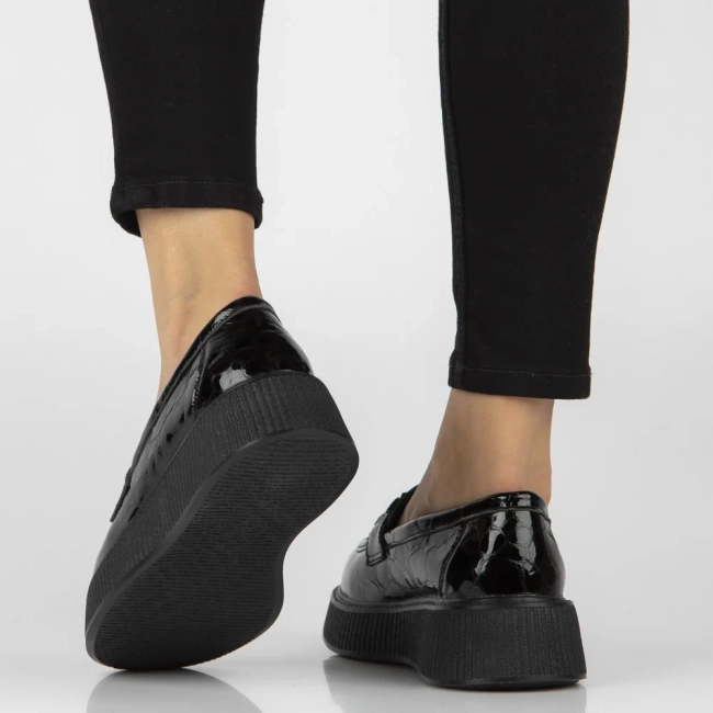 Leather platform shoes Filippo DP8294/26 BK black