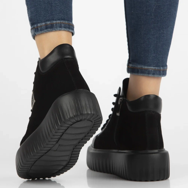 Leather ankle boots DBT6460/24 BK black