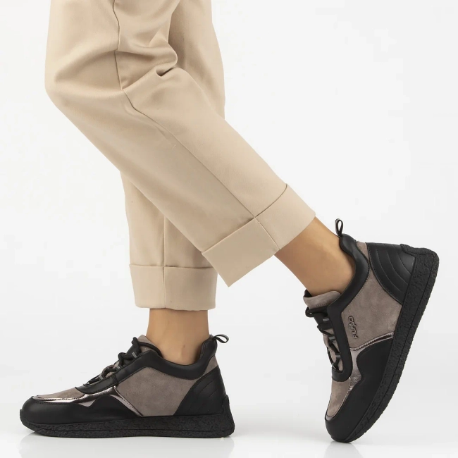 Skórzane sneakersy Filippo DP7406/25 TP BK czarne