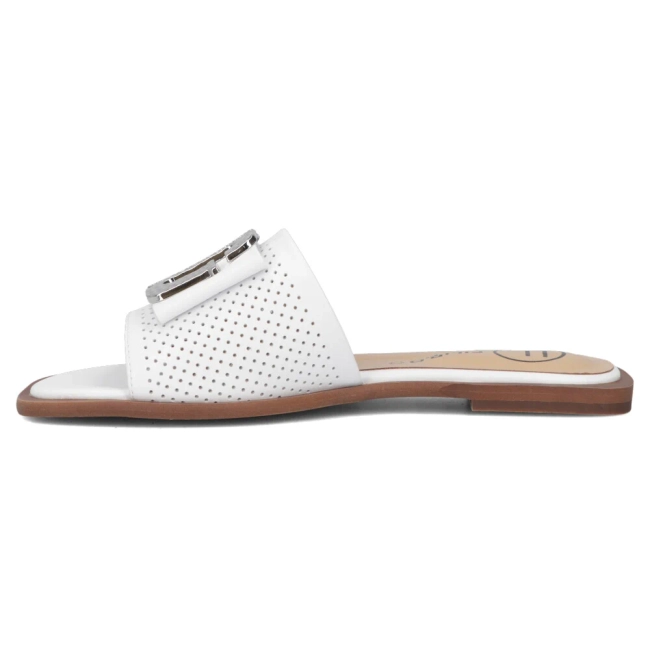 Skórzane klapki Filippo DK6985/25 WH białe