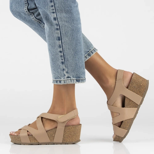 Leather sandals Yokono BARI-303 OPA PARDO pink