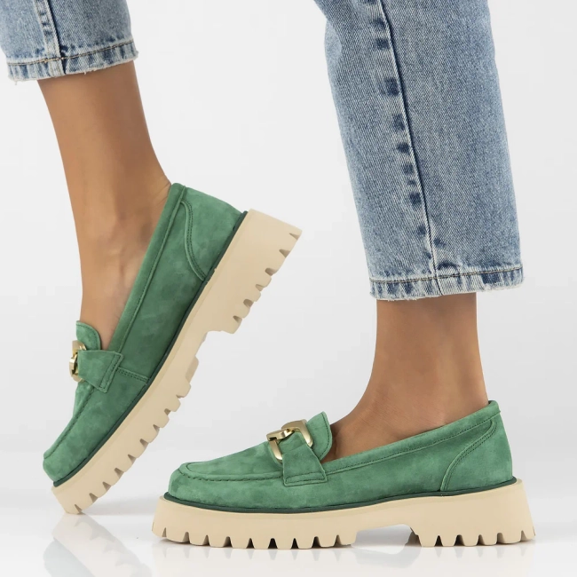 Leather shoes Filippo DP4916/24 GE green