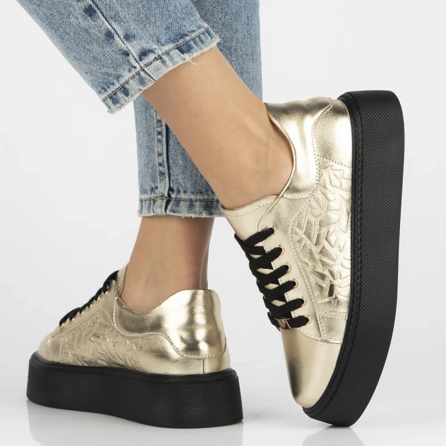 Leather sneakers Filippo DP6119/26 GO gold