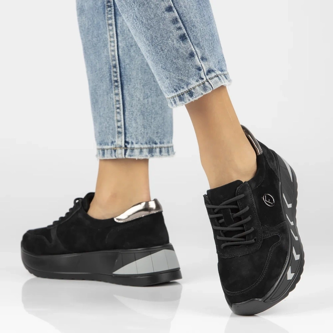 Skórzane sneakersy Filippo DP4930/23 BK czarne