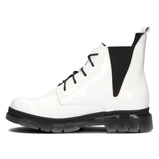 Leather ankle boots Filippo 60266 white lacquered