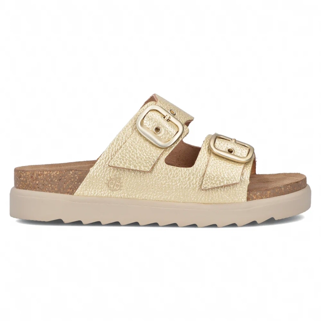 Skórzane klapki Yokono TUNEZ-130 PER PLATINO złote