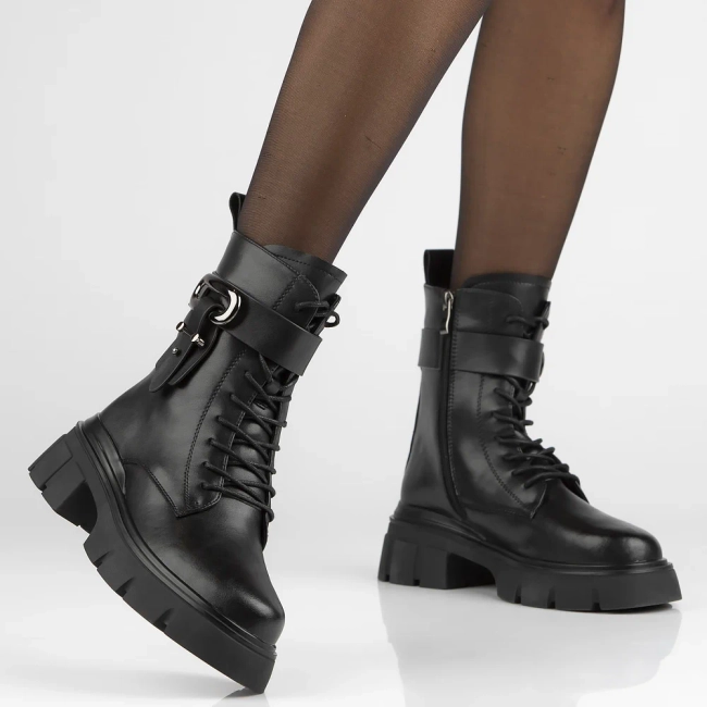 Leather boots Filippo DBT6421/24 BK black