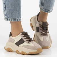 Skórzane sneakersy Filippo DP7113/25 BE beżowe