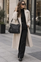 Black leather handbag Toscanio 1109