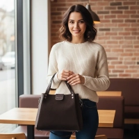 Leather handbag Toscanio G123 brown