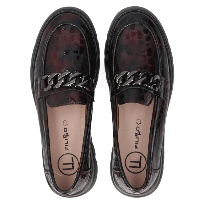 Leather shoes Filippo DP6467/24 BG burgundy