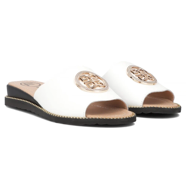 Leather flip-flops Filippo DK7042/25 WH white