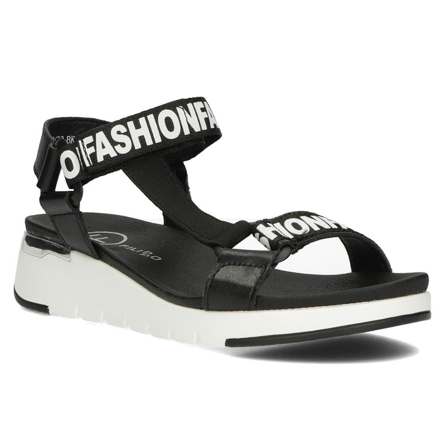 Skórzane sandały Filippo DS2169/22 BK czarne