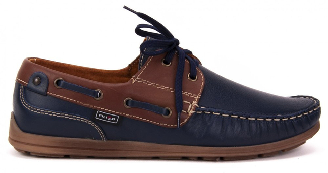 Mokasyny Filippo 1774 K Granat + Brąz