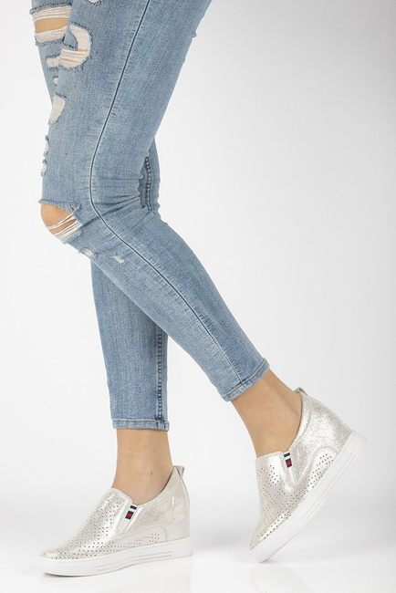 Leather shoes Filippo DP1356/21 SI silver