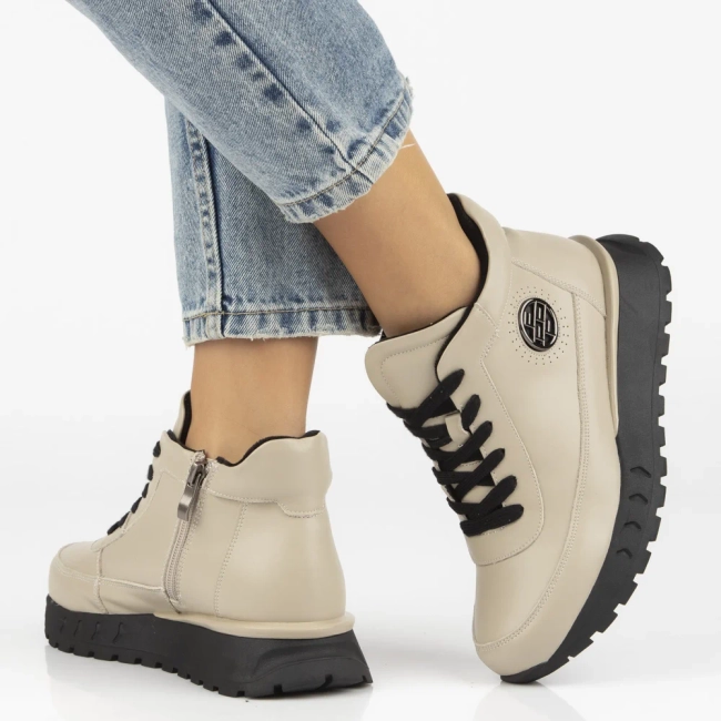 Leather ankle boots Filippo DBT7145/25 BE beige