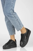 Skórzane półbuty na platformie Filippo DP4707/23 BK  czarne