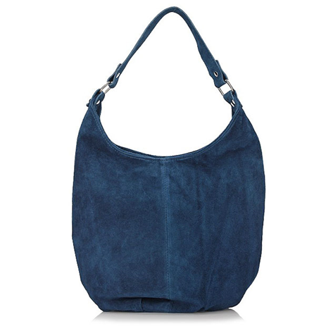 Handbag Toscanio Hobo Suede A284 blue