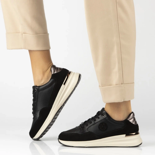 Leather sneakers Filippo DP7106/25 BK black