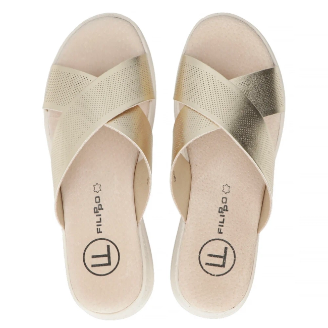 Leather flip-flops Filippo DK6707/25 GO gold