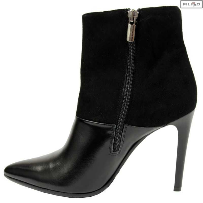 Botki VISCONI 1032 czarny lak/cz.welur filc 8021404