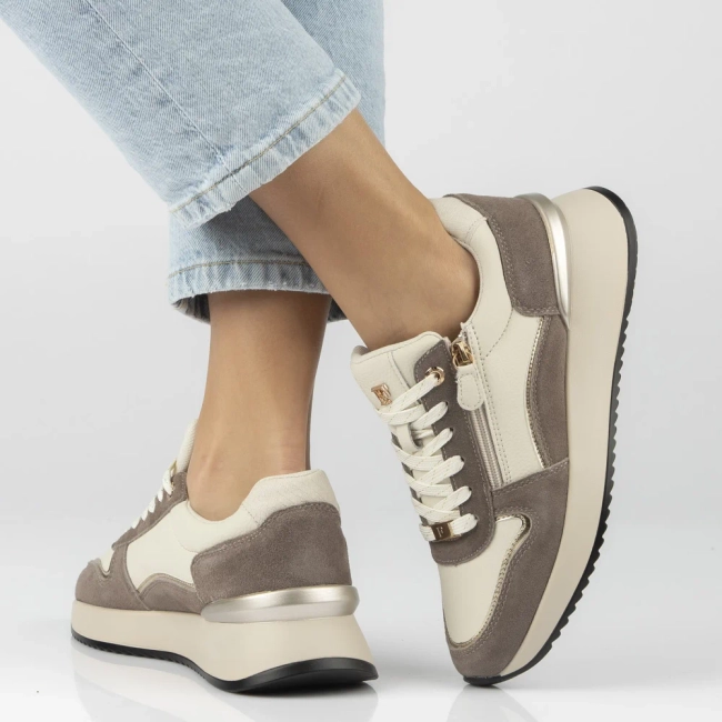 Leather sneakers Filippo DP7770/26 WH TP white-beige