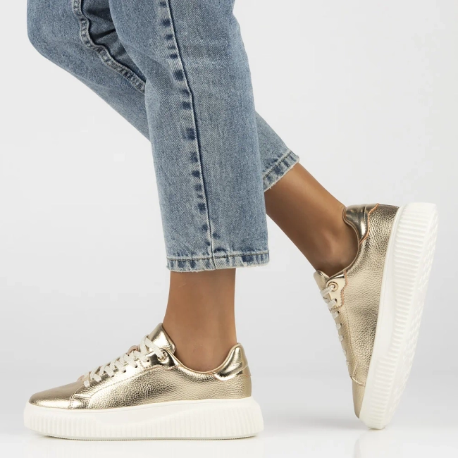 Leather sneakers Filippo DP6729/25 GO gold