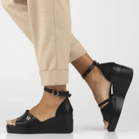 Leather sandals Filippo DS7029/25 BK black