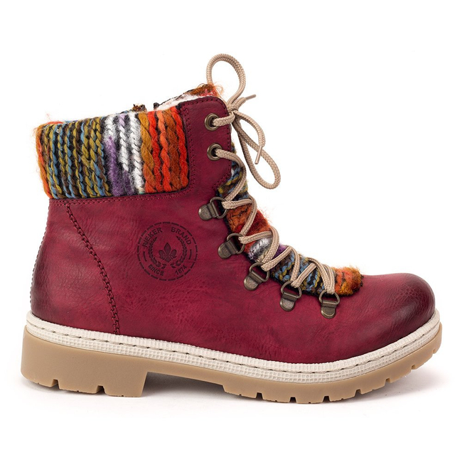 Ankle boots Rieker Y9432-35 Red Combination