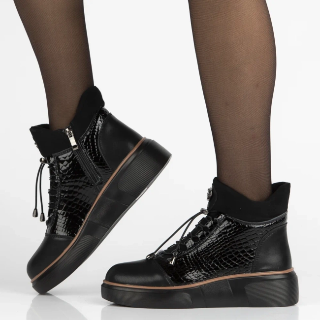 Leather ankle boots Filippo DBT7420/25 BK black