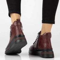 Leather platform ankle boots Filippo DBT4215/26 BG burgundy